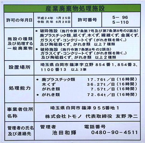 産業廃棄物の積替えのための保管場所